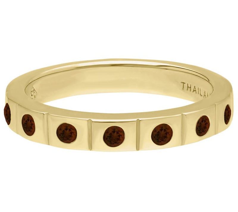 Elyse Ryan 14K Gold-Clad Garnet Polished Band Ring — Main view