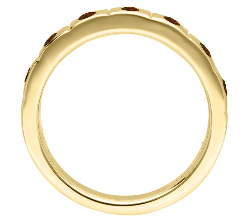 Elyse Ryan 14K Gold-Clad Garnet Polished Band Ring — View 2