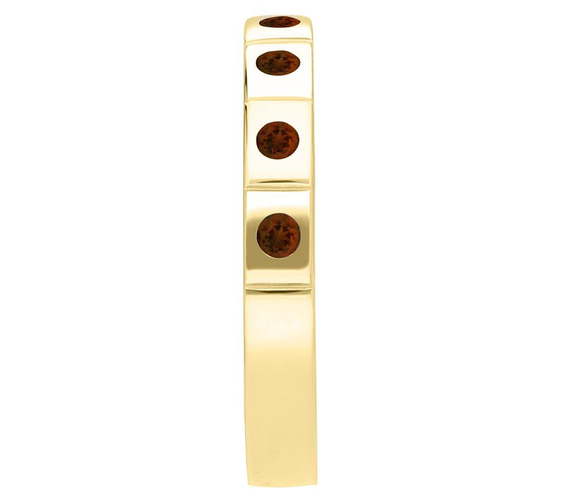 Elyse Ryan 14K Gold-Clad Garnet Polished Band Ring — View 3