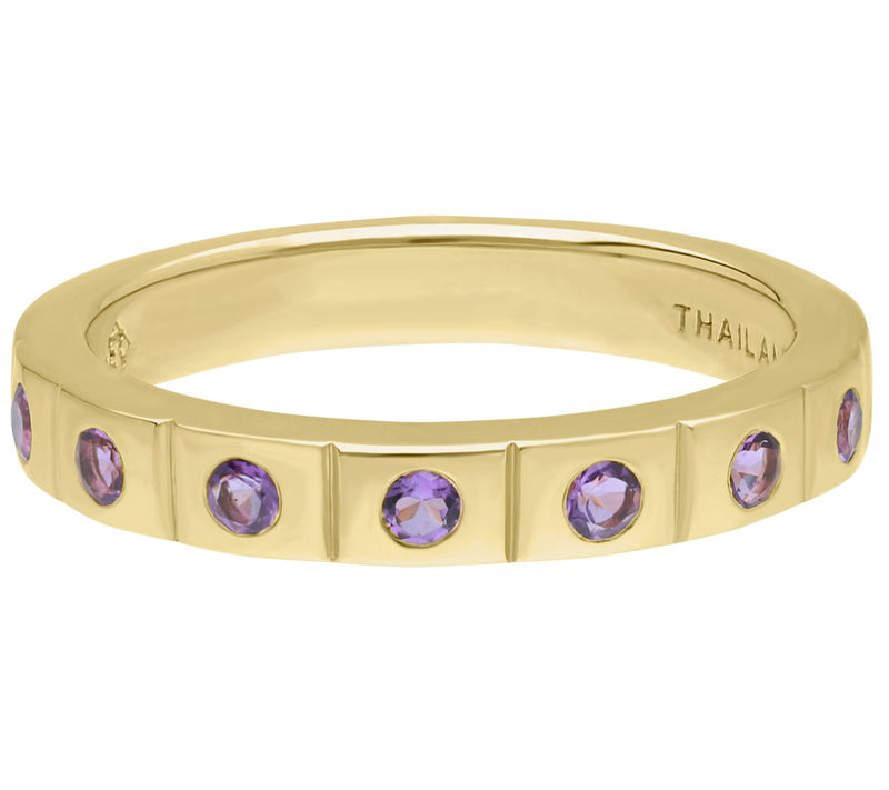 Elyse Ryan 14K Gold-Clad Amethyst Polished Band Ring — Main view