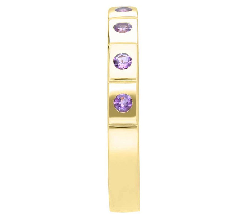Elyse Ryan 14K Gold-Clad Amethyst Polished Band Ring — View 3