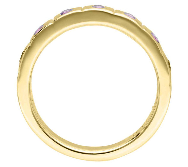 Elyse Ryan 14K Gold-Clad Amethyst Polished Band Ring — View 2