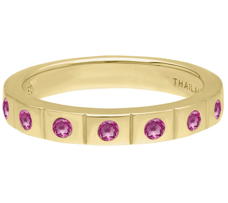 Elyse Ryan 14K Gold-Clad Rhodolite Polished Band Ring — Main view