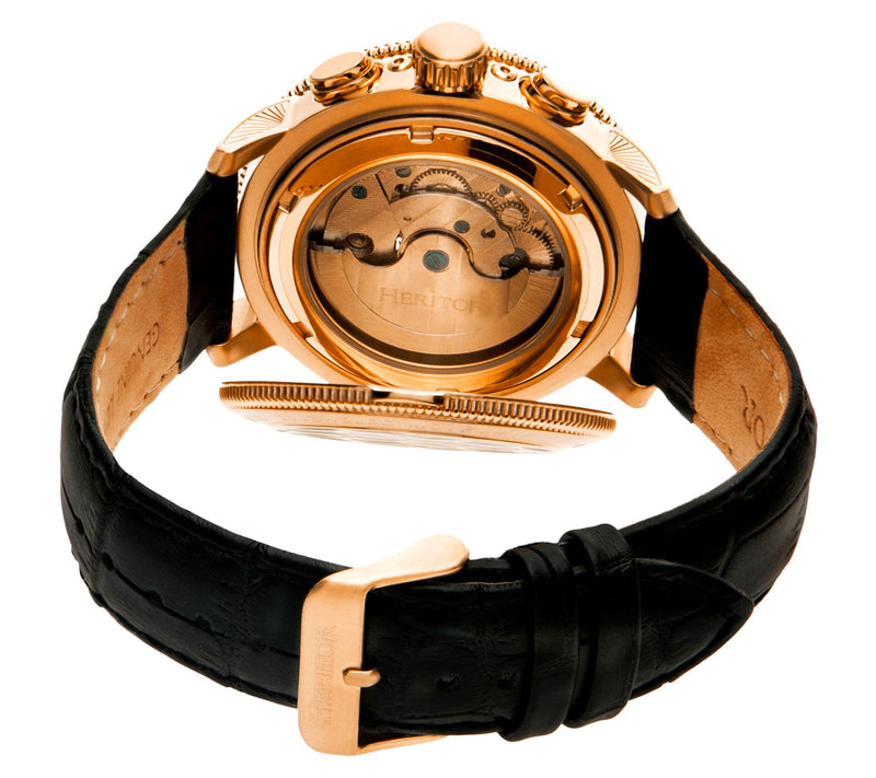 Heritor Automatic Men's Aura Stainless Rose and Black Watch — View 5