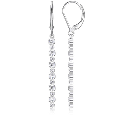 Diamonique 2.20 cttw Dangle Earrings, Sterling Silver