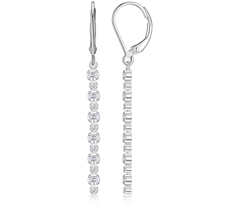 Diamonique 2.20 cttw Dangle Earrings, Sterling Silver — Main view