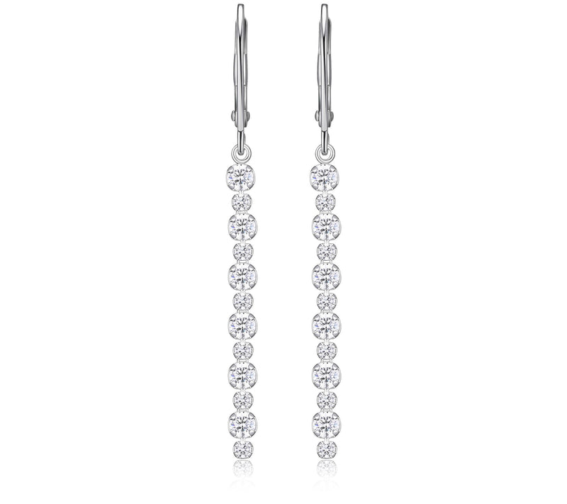 Diamonique 2.20 cttw Dangle Earrings, Sterling Silver — View 4