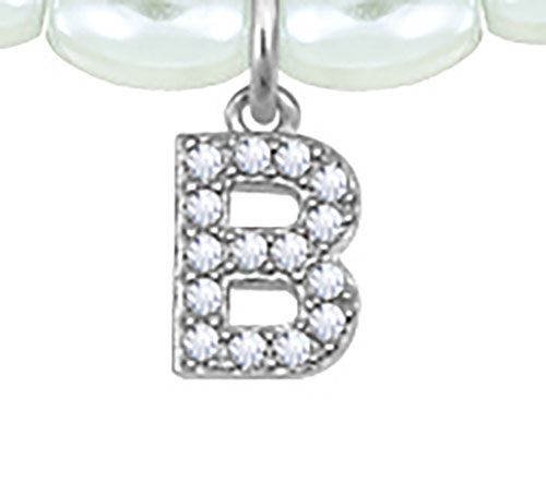 Diamonique Initial Glass Pearl Choker Necklace,Sterling — View 4