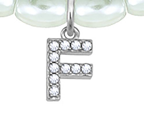 Diamonique Initial Glass Pearl Choker Necklace,Sterling — View 12