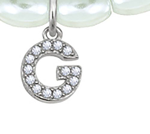 Diamonique Initial Glass Pearl Choker Necklace,Sterling — View 14