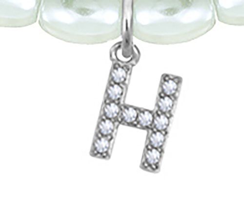 Diamonique Initial Glass Pearl Choker Necklace,Sterling — View 16