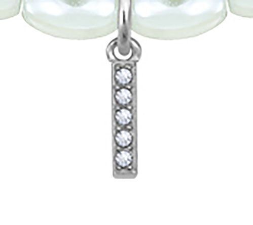 Diamonique Initial Glass Pearl Choker Necklace,Sterling — View 18