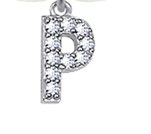 Diamonique Initial Glass Pearl Choker Necklace,Sterling — View 32