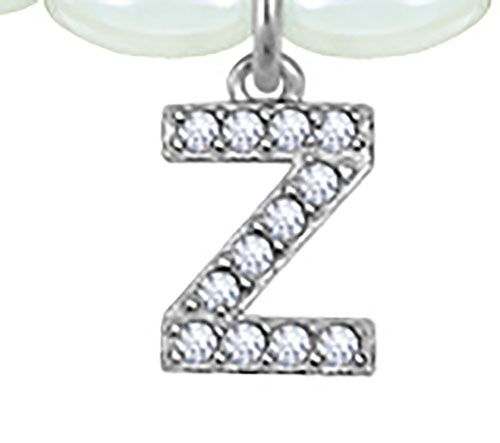 Diamonique Initial Glass Pearl Choker Necklace,Sterling — View 52