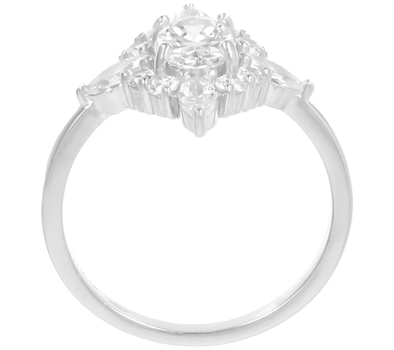 Diamonique 1.45 cttw Cluster Ring, Sterling Silver — View 7