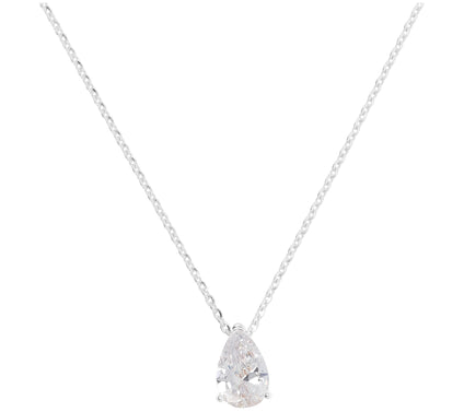 Diamonique 1.50 cttw Pear Cut Pendant w/ Chain, Sterling