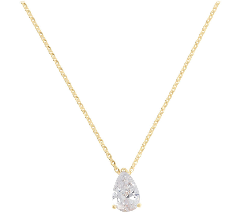Diamonique 1.50 cttw Pear Cut Pendant w/ Chain, Sterling — View 5