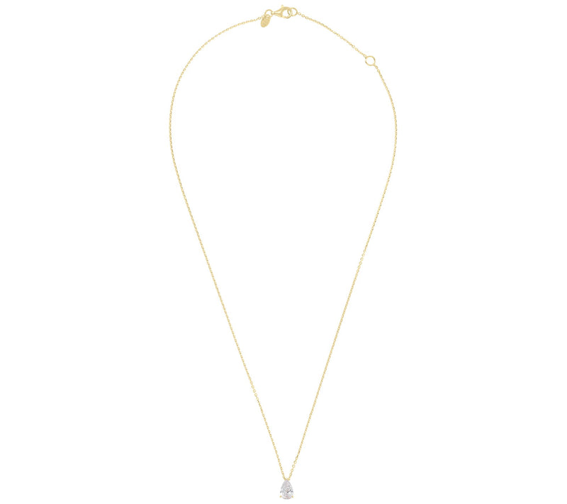 Diamonique 1.50 cttw Pear Cut Pendant w/ Chain, Sterling — View 6