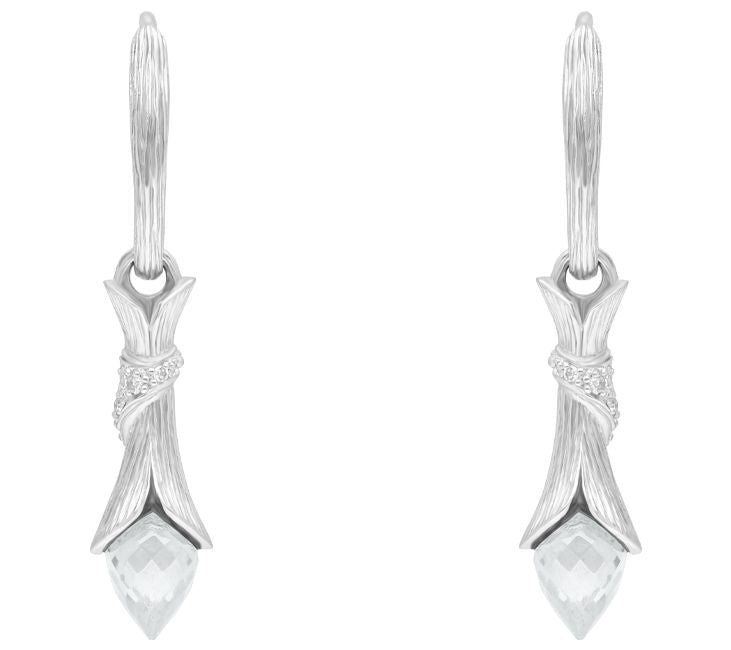 Ariva Sterling White Topaz & Diamonique Dew Dro p Earrings — View 3
