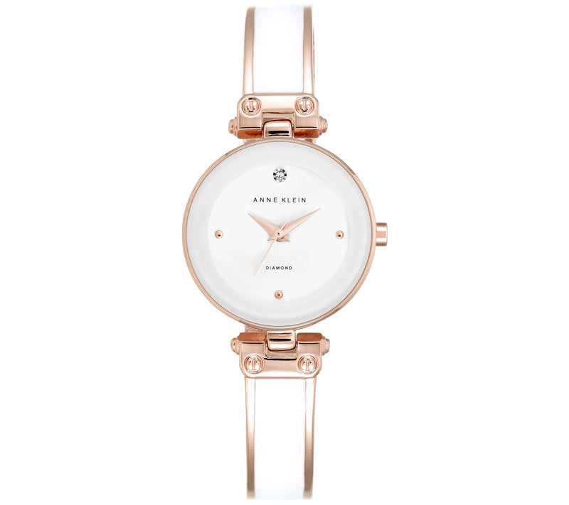 Anne Klein Women's Rosetone Diamond Dial Bangle Watch — View 3