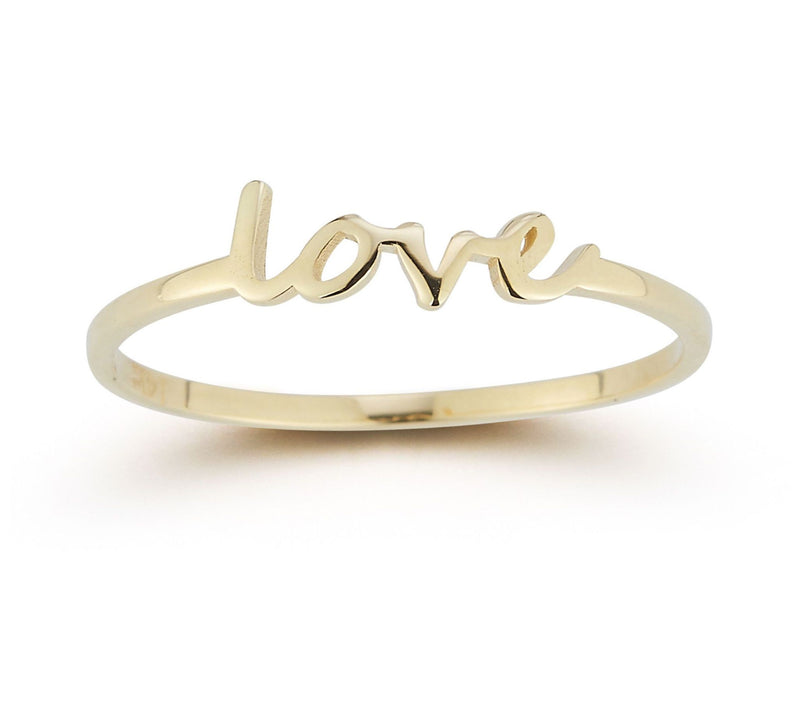 Luminosa Script Love Ring, 14K Gold — Main view