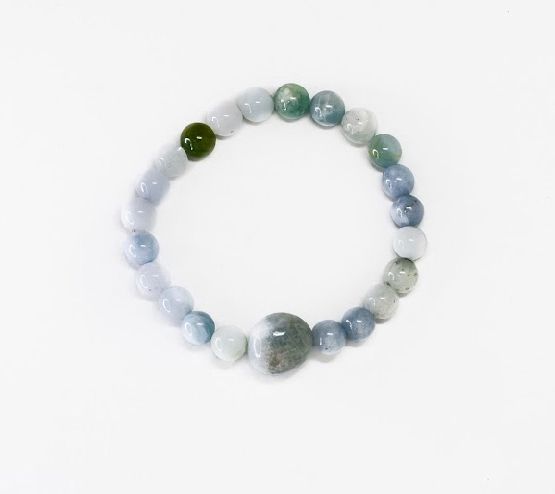 Alkeme STACK-EM Aquamarine Beaded Stretch Bracelet — View 3