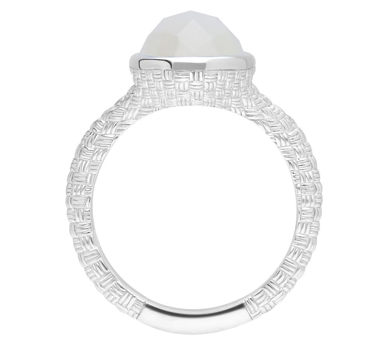 Ariva Silver Faceted Moonstone Oval Ring — View 2
