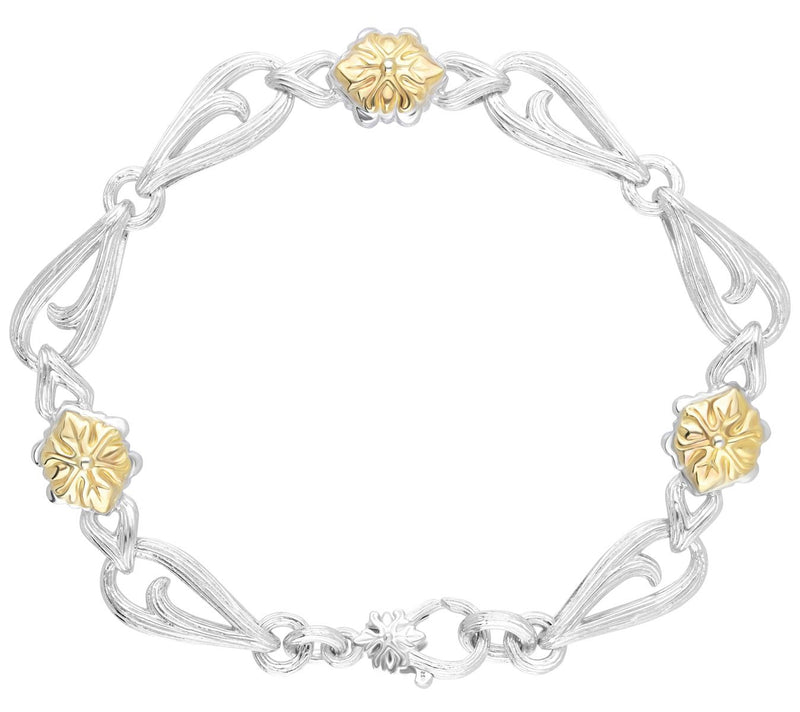 Ariva Sterling Silver & 18K Gold Clad Ac anthus Bracelet — View 2