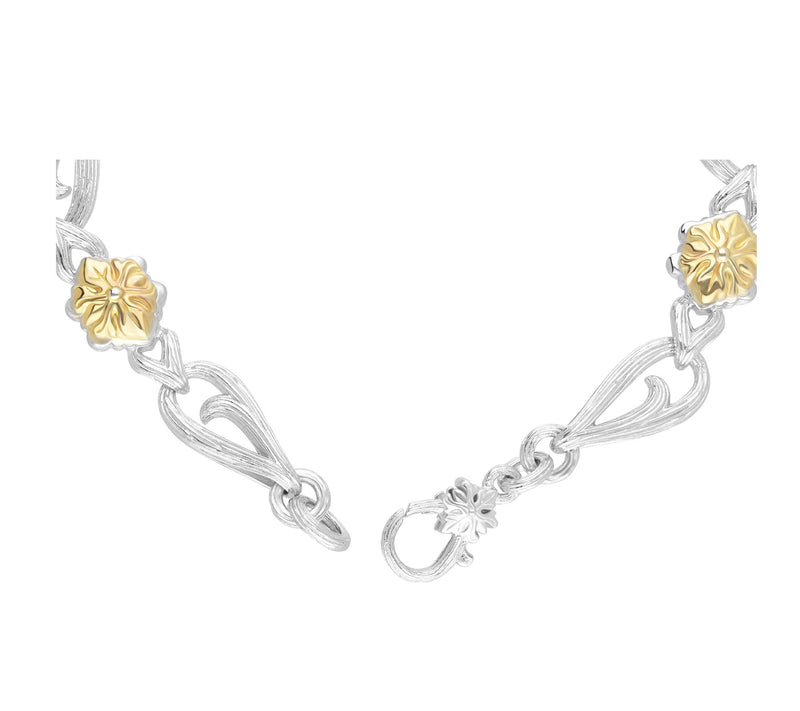 Ariva Sterling Silver & 18K Gold Clad Ac anthus Bracelet — View 3