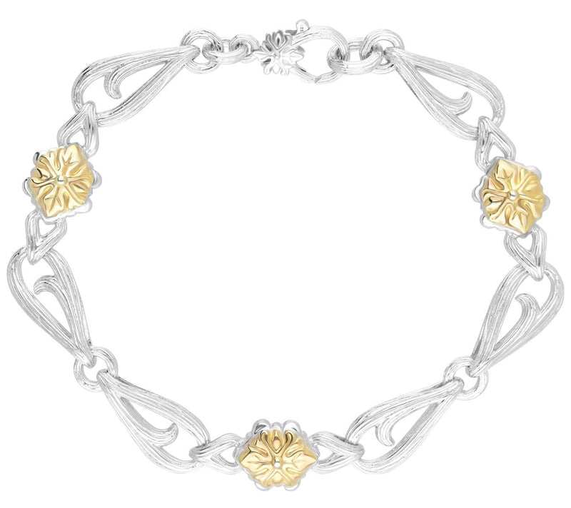 Ariva Sterling Silver & 18K Gold Clad Ac anthus Bracelet — Main view