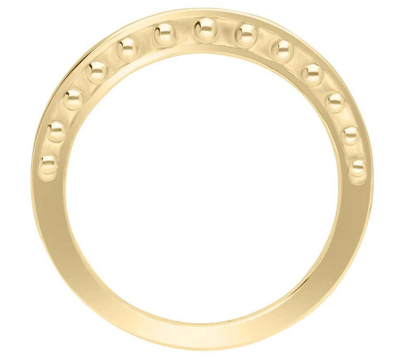 Elyse Ryan 14K Gold Clad Polished Beaded Edge Band Ring — View 2