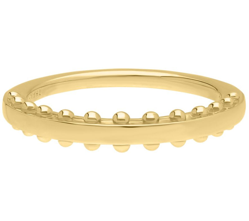 Elyse Ryan 14K Gold Clad Polished Beaded Edge Band Ring — Main view