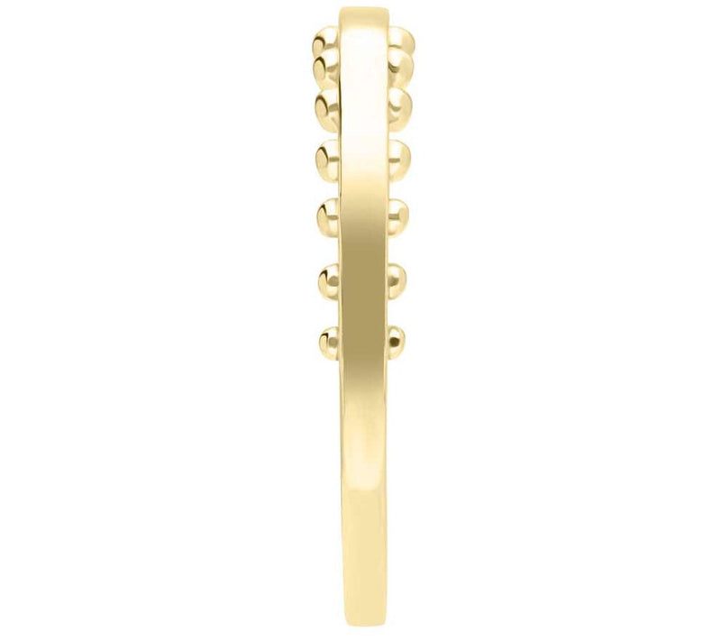Elyse Ryan 14K Gold Clad Polished Beaded Edge Band Ring — View 3