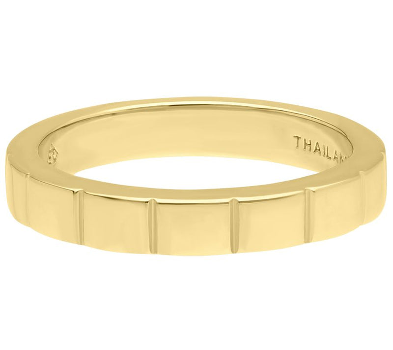 Elyse Ryan 14K Gold Clad Polished Lined Band Ring — Main view