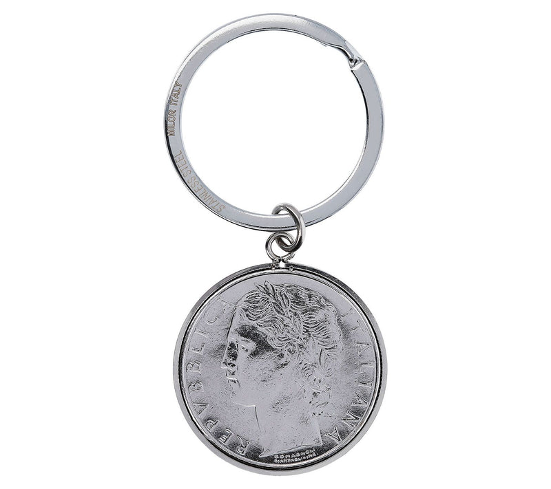 Mistero For Him 100 Lire Coin Key Ring, Stainless Steel — View 3