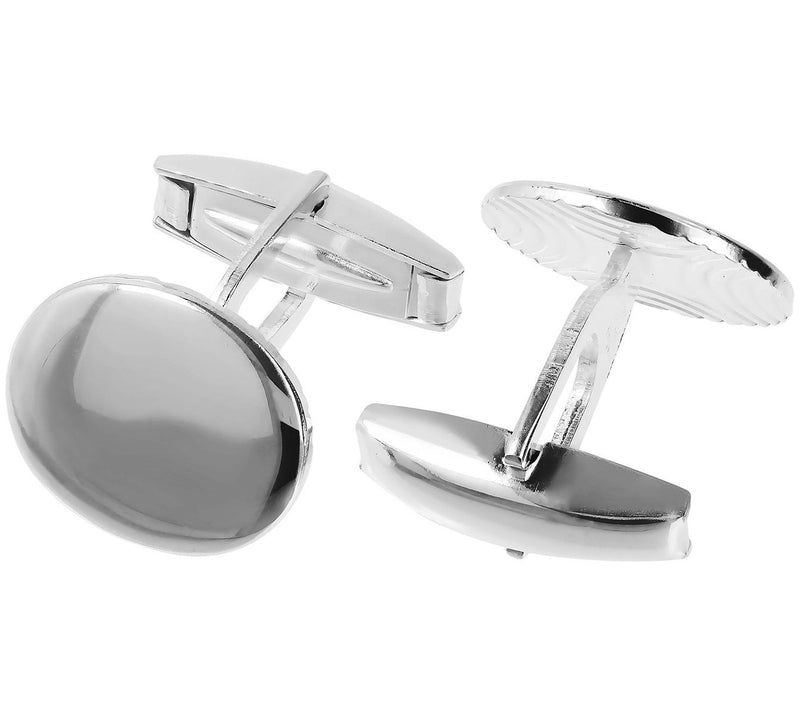 Mistero For Him Polished Oval Cuff Links, Sterling Silver — View 5