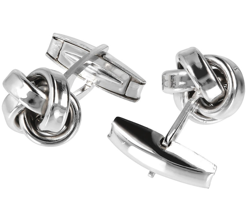 Mistero For Him Polished Knot Cuff Links, Sterling Silver — View 5