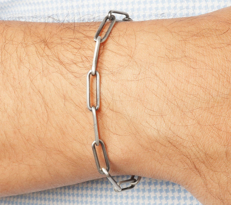 Mistero For Him Antique Finish Paperclip Bracelet, Sterling — View 5
