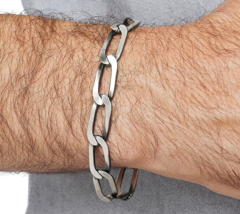 Mistero For Him Antique Finish Oval Link Bracelet, Sterling — View 5