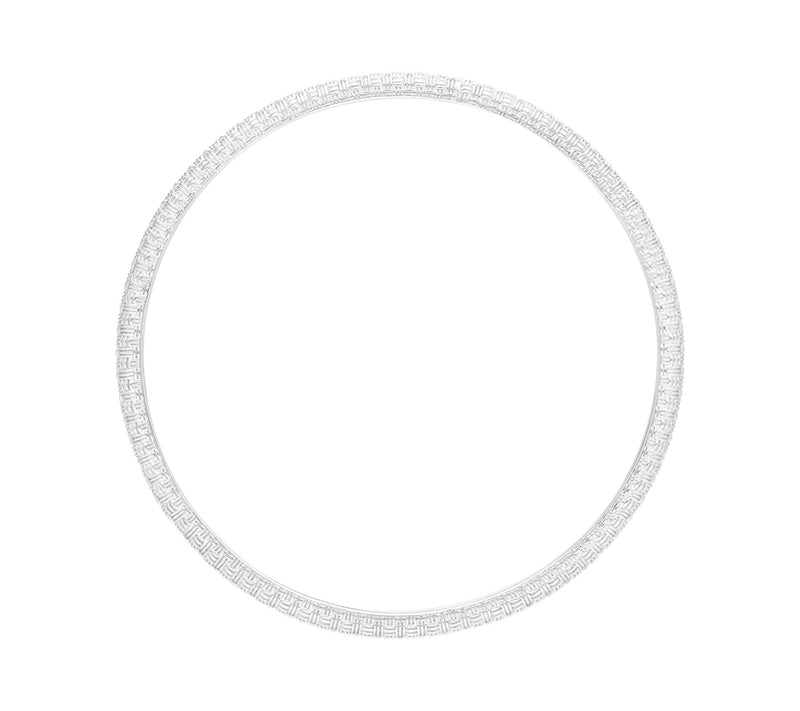 Ariva Sterling Silver Basketweave Bangle — View 2