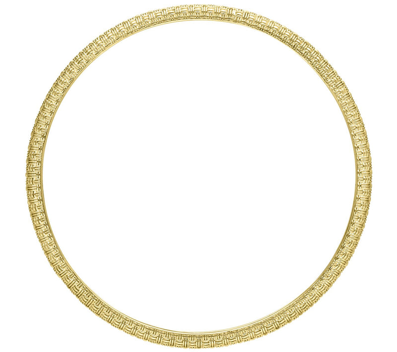 Ariva 18K Gold Clad Basketweave Bangle — View 2