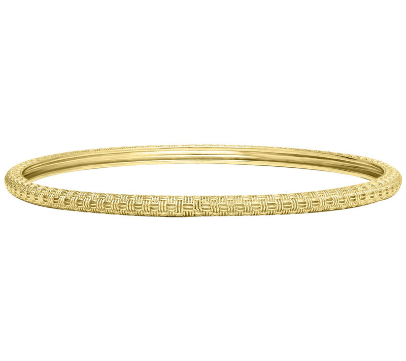 Ariva 18K Gold Clad Basketweave Bangle — Main view