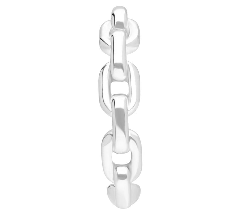 Ariva Sterling Silver Polished Oval Link Band R ing — View 3