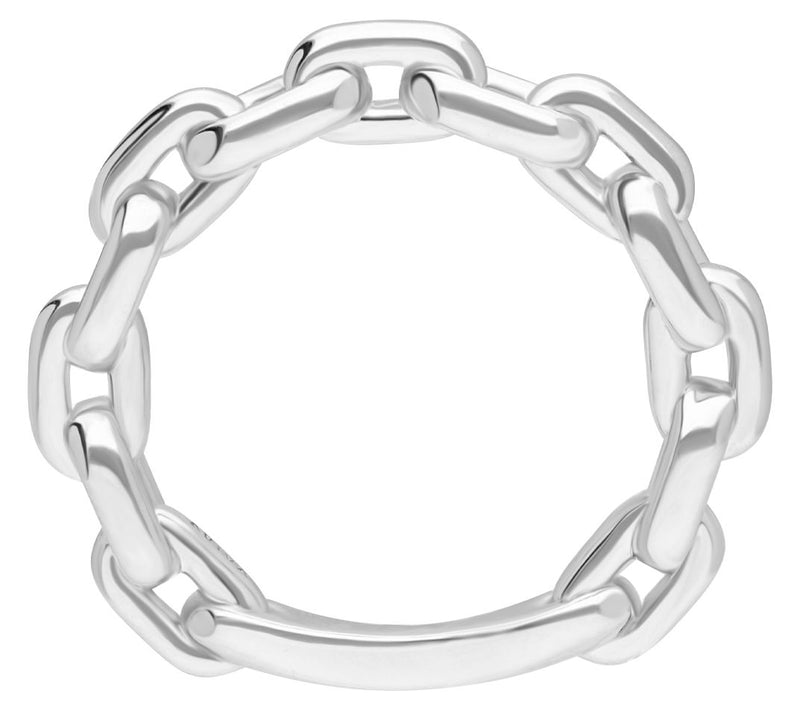 Ariva Sterling Silver Polished Oval Link Band R ing — View 2