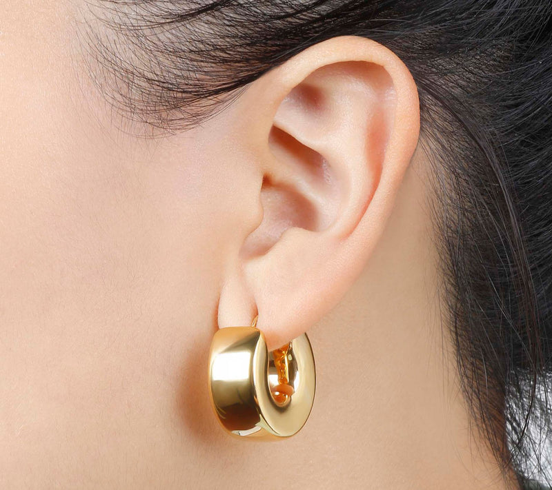 BellaOro Square Tube Hoop Earrings, 14K Gold Oer Resin — View 9