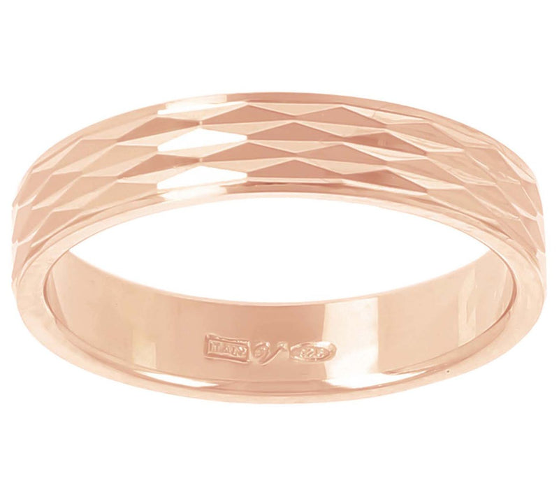 Veronese 18K Gold Plated Diamond Cut Band Ring — Main view