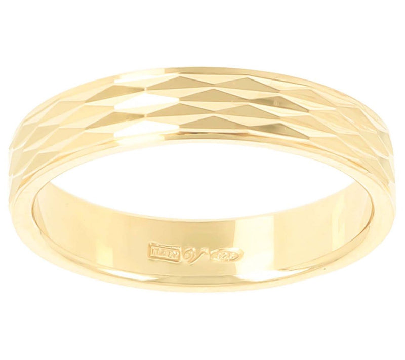 Veronese 18K Gold Plated Diamond Cut Band Ring — View 7