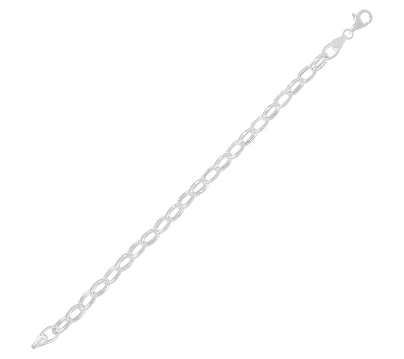 UltraFine Silver Polished Oval Rolo Link Bracelet, 6.1g — View 6