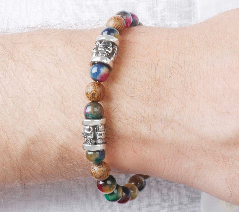 Mistero For Him Gemstone & Wood Bead Bracelet — View 9