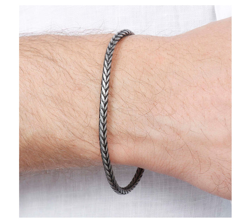 Mistero For Him Antique Finish Round Spiga Link Bracelet — View 5